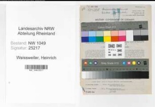 Entnazifizierung Heinrich Weissweiler , geb. 10.04.1893 (Kaufmann)