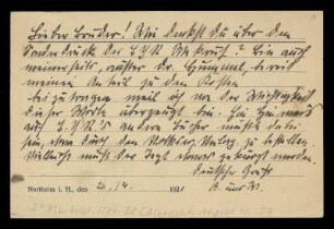 Brief von August Wilhelm Albrecht an Wilhelm Schwaner