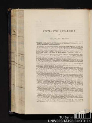 Systematic Catalogue Of Culinary Seeds.