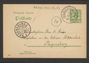 Brief von Georg Fischer an Anton Mayer