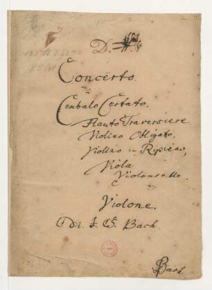 Konzerte; cemb, fl, vl, orch; D-Dur; BWV 1050 : Brandenburgisches Konzert Nr. 5