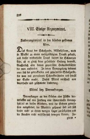 VIII. Einige Arzneymittel.