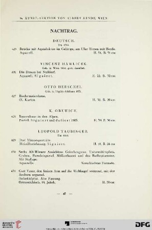 Nachtrag (Nr. 425-443)