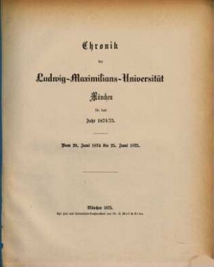 Chronik. 1874/75