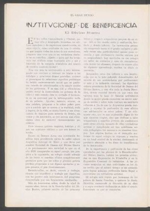 Instituciones de beneficencia : El Divino Rostro