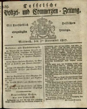 Nr. 89, Mittwoch, den 5ten November 1817