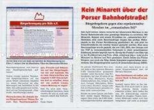 Propagandaschrift der Bürgerbewegung "pro Köln" gegen den Bau der Großmoschee in Köln-Ehrenfeld