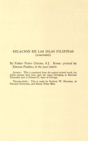 Relacion de las Islas Filipinas