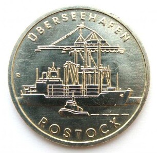 5-Mark-Stück anlässlich 30 Jahre Überseehafen Rostock