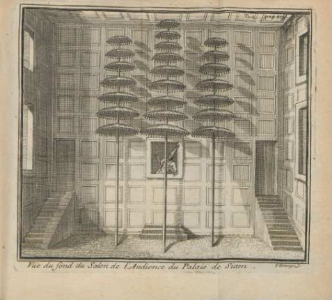 Vue du fond du salon de l'audience du Palais de Siam