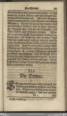 XLI. Die Spinne