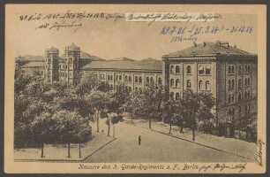 Ansichtskarte "Kaserne des 3. Garde – Regiments z.F.", Wrangelstraße