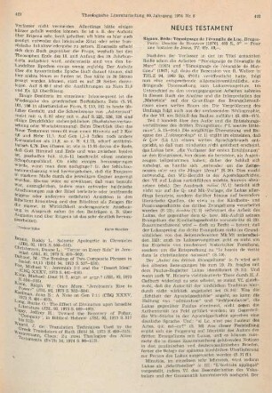 422-424 [Rezension] Rigaux, Béda, Témoignage de l'évangile de Luc