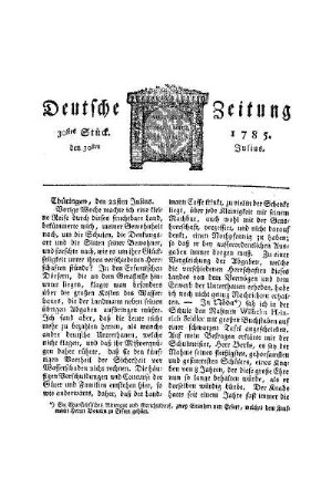 Thüringen, den 22sten Julius