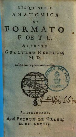 Disquisitio anatomica de formato foetu