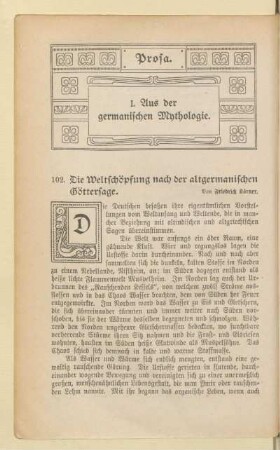 I. Aus der germanischen Mythologie