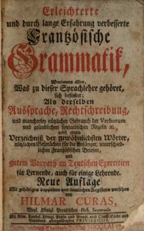Erleichterte ... französische Grammatik