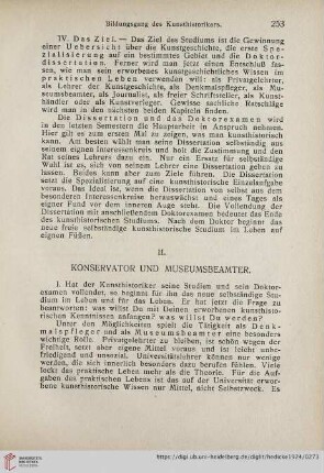 II. Konservator und Museumsbeamter