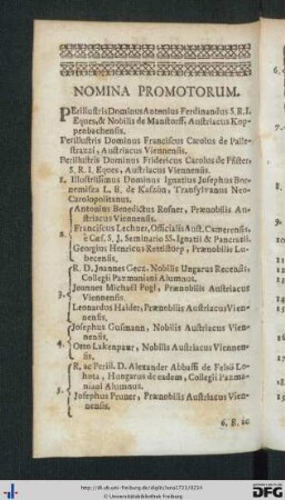 Nomina Promotorum.