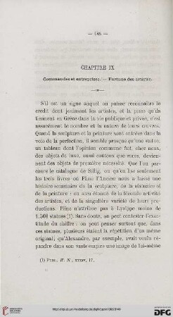 Chapitre IX: Commandes et entreprises - Fortune des artistes