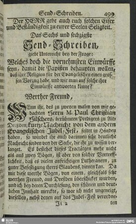 Das Sechs und sechzigste Send-Schreiben