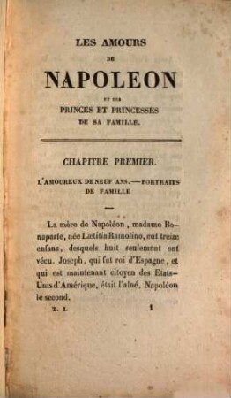 Amours de Napoléon et des princes et princesses de sa famille : orné de gravures historiques, 1