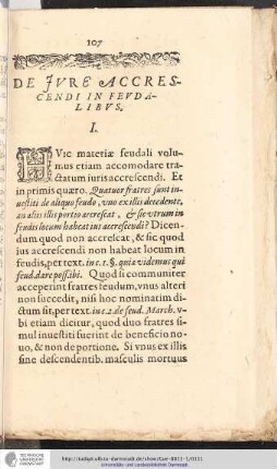 De jure Accrescendi in Fevdalibvs