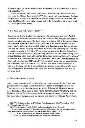8. Die toxikologische Analyse