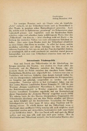 3-30, Der Völkerbund