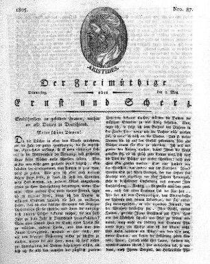 Nro. 87, Donnerstag, den 2. May 1805