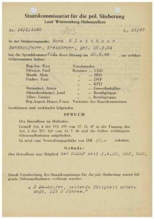 Glatthaar, Hans