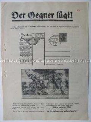 Illustriertes Flugblatt der NSDAP mit scharfen Angriffen auf die Zentrumspartei