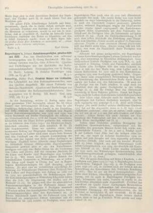 365-368 [Rezension] Buchwald, Georg (Hrsg.), Johann Bugenhagen‘s Katechismuspredigten, gehalten 1525 und 1532