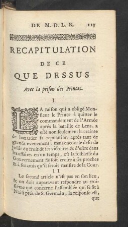 Recapitulation De Ce Que Dessus