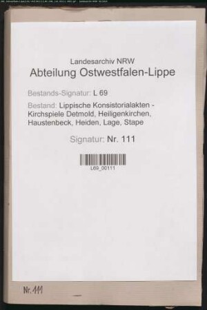 Schulmeisterwohnung, Schulhaus zu Hiddesen (v.a. Reparaturen)