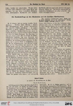 Adolf Brütt : zu seinem 60. Geburtstag am 10. Mai