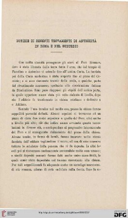 27: Notizie di recenti trovamenti di antichità in Roma e nel suburbio, [1]