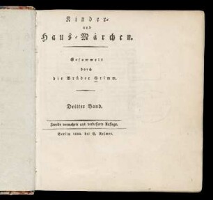 Bd. 3: Kinder- und Haus-Märchen