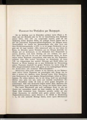 Vorwort des Verfassers zur Kriegszeit
