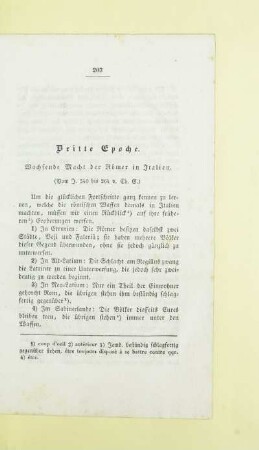 Dritte Epoche. Wachsende Macht der Römer in Italien