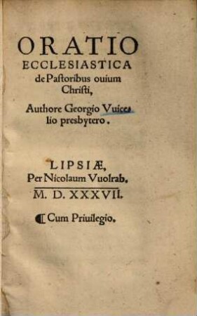 Oratio ecclesiastica de pastoribus ovium Christi