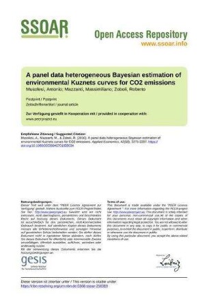 A panel data heterogeneous Bayesian estimation of environmental Kuznets curves for CO2 emissions