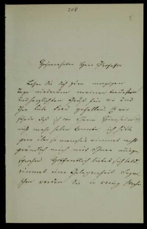 Nr. 5: Brief von Max Posner an Paul de Lagarde, Berlin, 1.11.1881