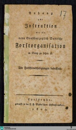Anhang: Die Forstfrevelthaetigungen befreffend