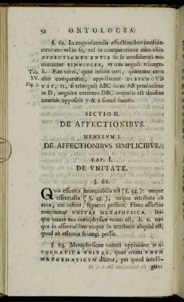 Membrum I. De Affectionibus Simplicibus