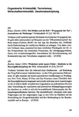 105-120, Organisierte Kriminalität. Terrorismus. Wirtschaftskriminalität. Gewinnabschöpfung