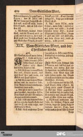 XIX. Vom Göttlichen Wort, und der Christlichen Kirche