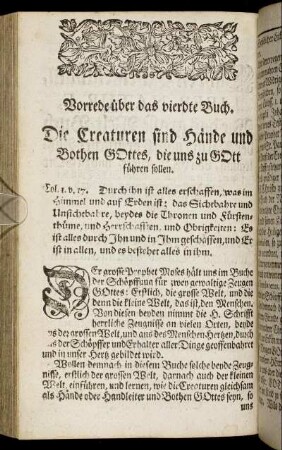 Vorrede über das vierdte Buch