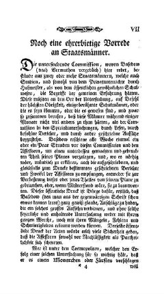 Noch eine ehrerbietige Vorrede an Staatsmänner