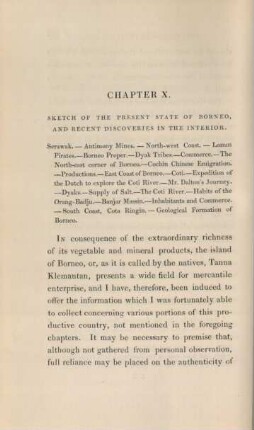Chapter X. Sketch of the present state of Borneo, and recent discoveries in the interior